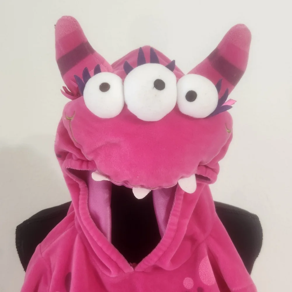 miniwear Bright Pink Monster Hooded Kids Costume